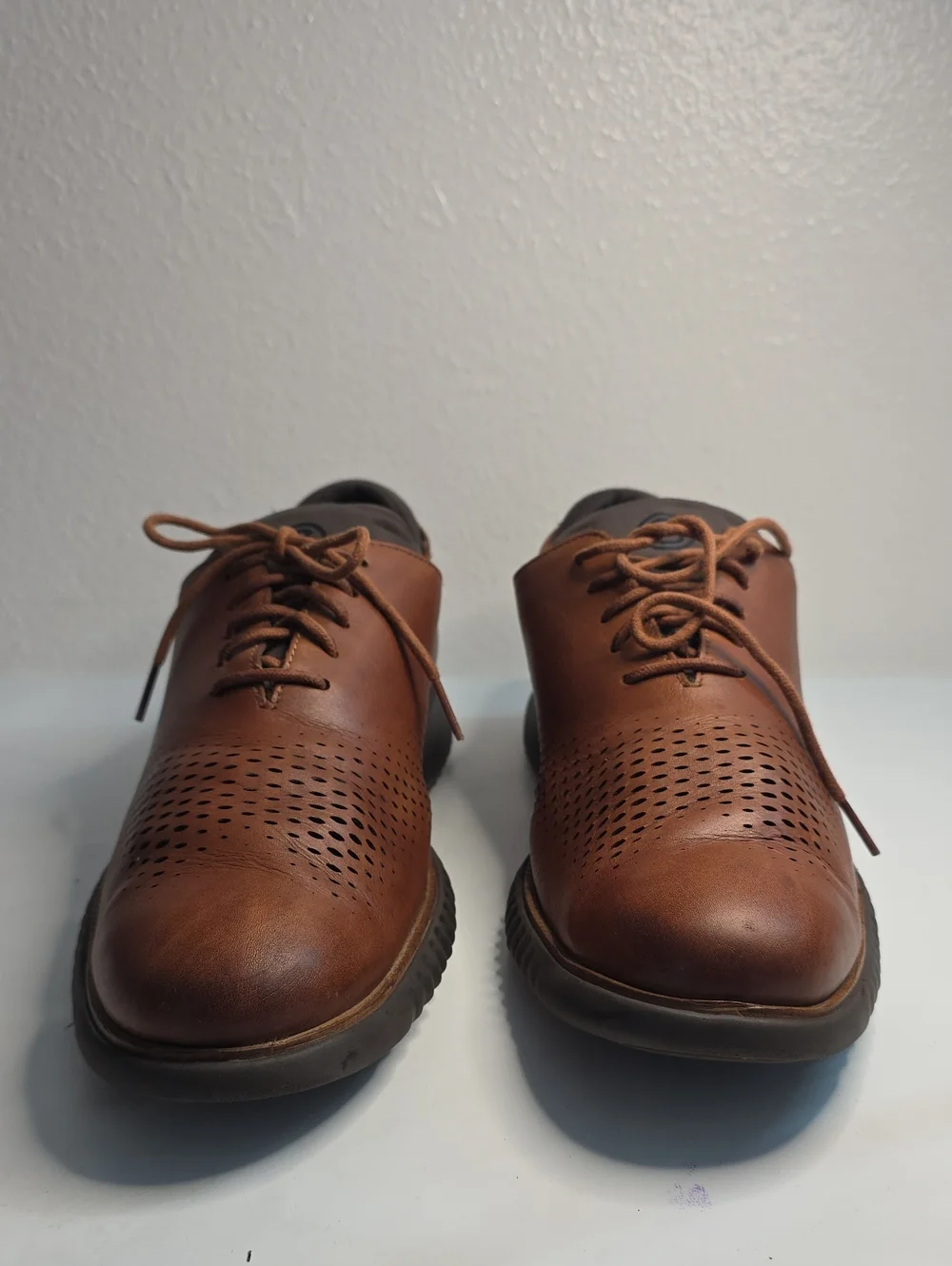 COLE HAAN 2.ZEROGRAND LASER WINGTIP OXFORDS BROWN MENS 13 GUC   HYBRID STYLE